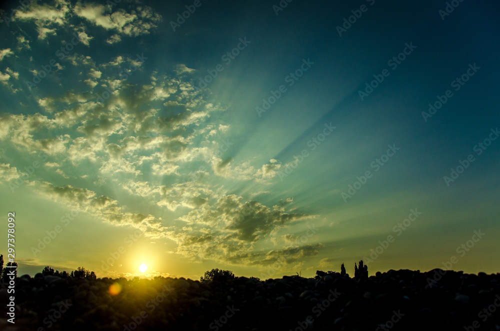 Fototapeta premium sunset in mountains