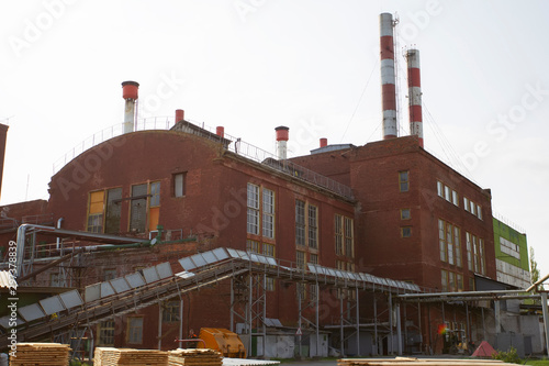 Belarus, the city of Gomil on April 29, 2019.Ancient wood processing factory.