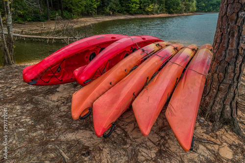 Gainesville, Georgia/USA-10/5/19 Kayak rentals at the Don Carter state park