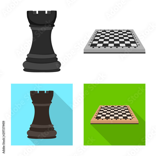Isolated object of checkmate and thin sign. Set of checkmate and target stock vector illustration.