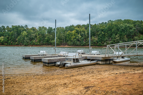 Gainesville, Georgia/USA-10/5/19 Paddle boat rentals at the Don Carter state park