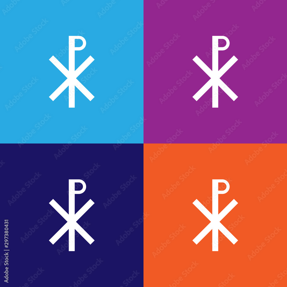 Obraz premium Christianity Chi Rho sign icon. Element of religion sign icon for mobile concept and web apps. Detailed Christianity Chi Rho icon can be used for web and mobile