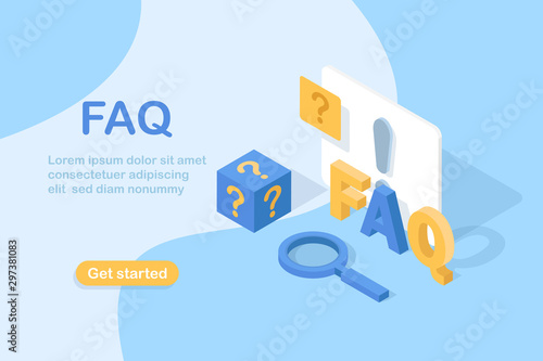 Frequently asked questions. FAQ concept. Modern flat illustration
