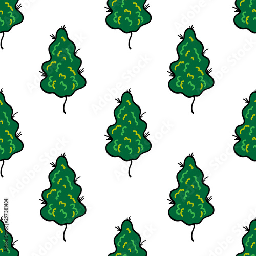 marihuana bud seamless doodle pattern, vector illustration
