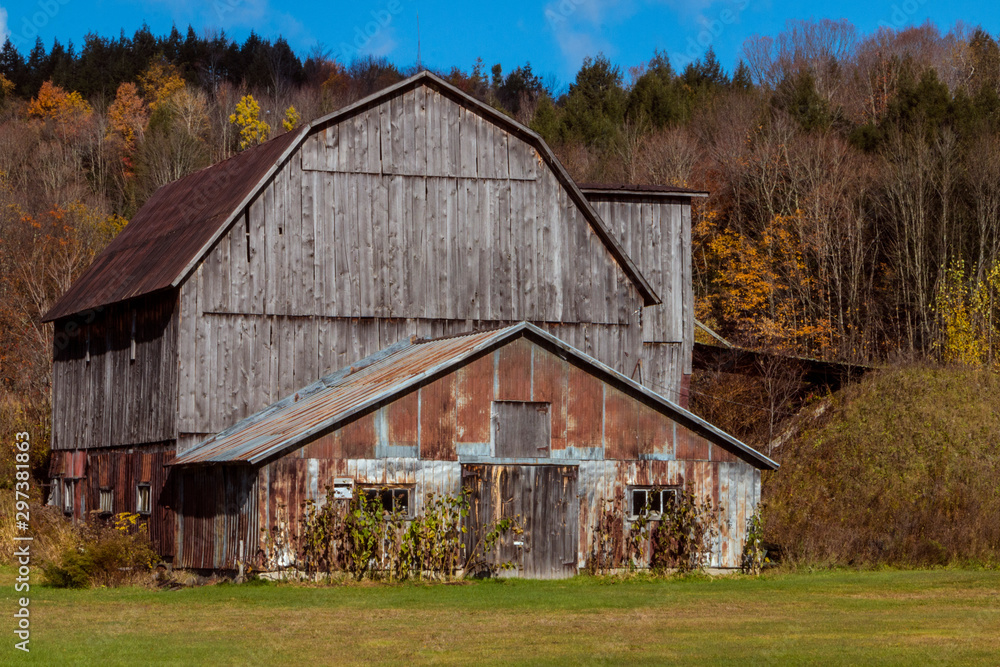 old barn in fall 