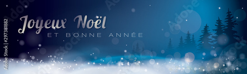 JOYEUX NOËL ET BONNE ANNÉE DÉCOR BLEU