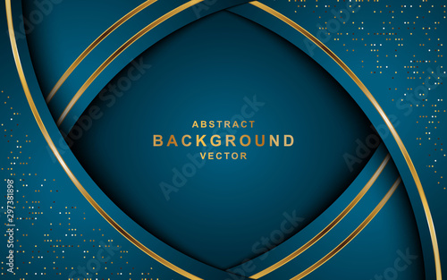 luxurious dark background with golden line and glitter.