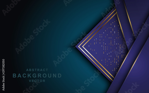 Modern navy background with light golden lines and glitters.