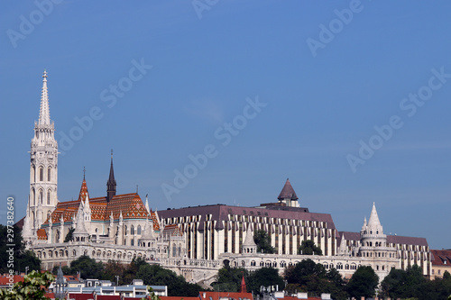 Matthias church and Fishermans bastion landmark Budapest cityscape Hungary