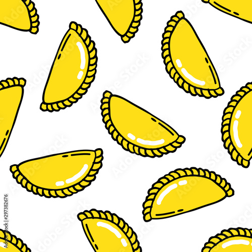 empanada seamless doodle pattern, vector illustration