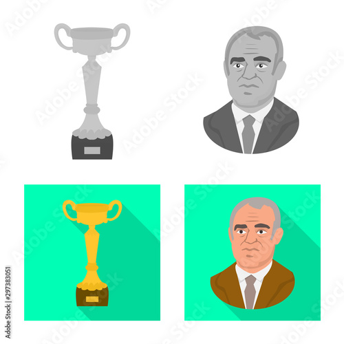 Isolated object of checkmate and thin icon. Set of checkmate and target vector icon for stock.