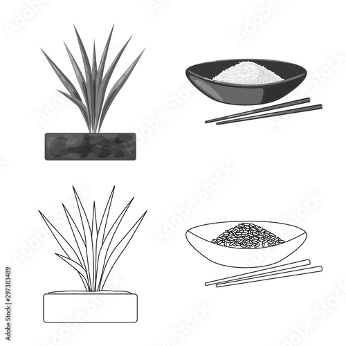 Isolated object of crop and ecological sign. Collection of crop and cooking vector icon for stock.