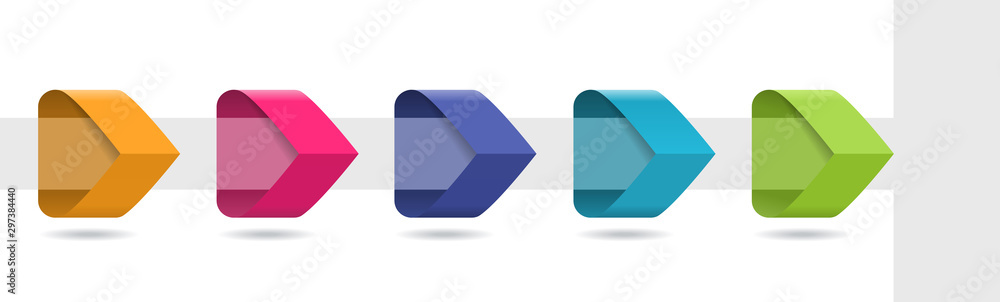Infographic arrows with 5 step up options and glass elements. template in flat design style Infographic arrows with 5 step up options and glass elements. template in flat design style