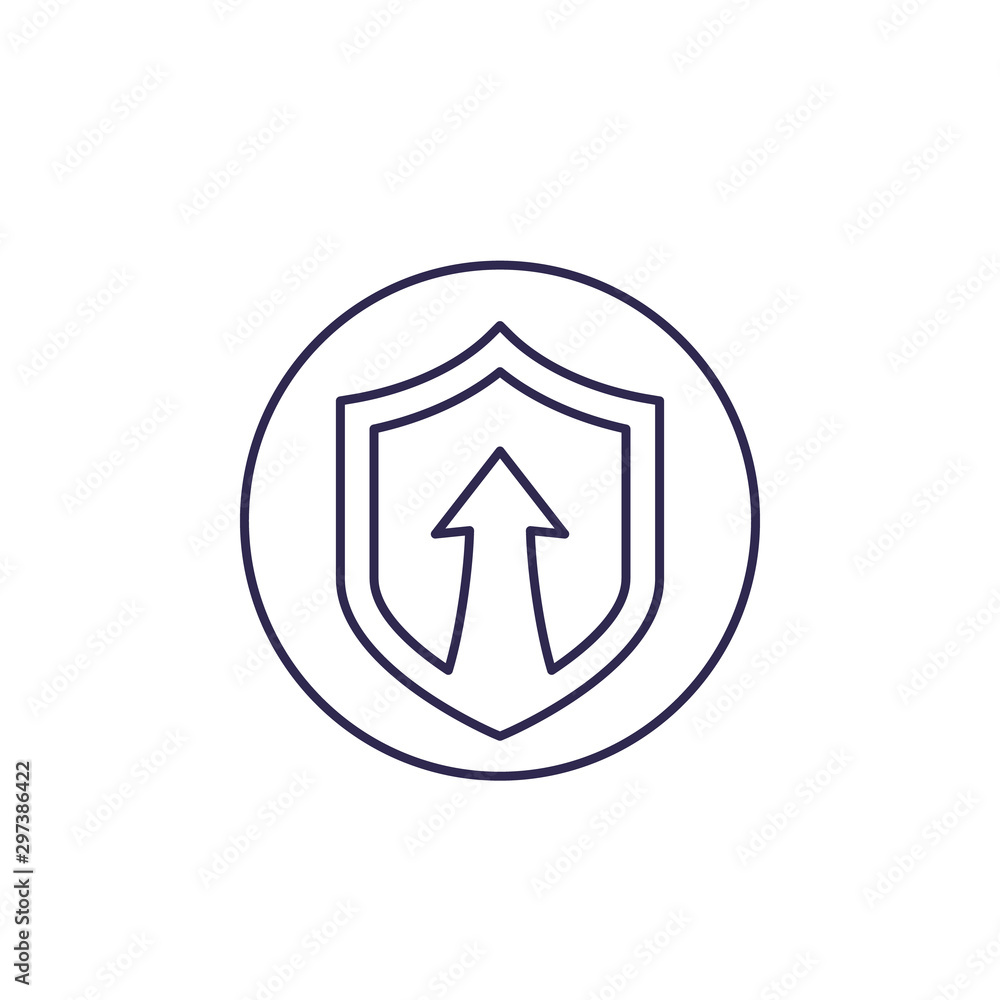 security increase icon, line vector security increase icon, line vector