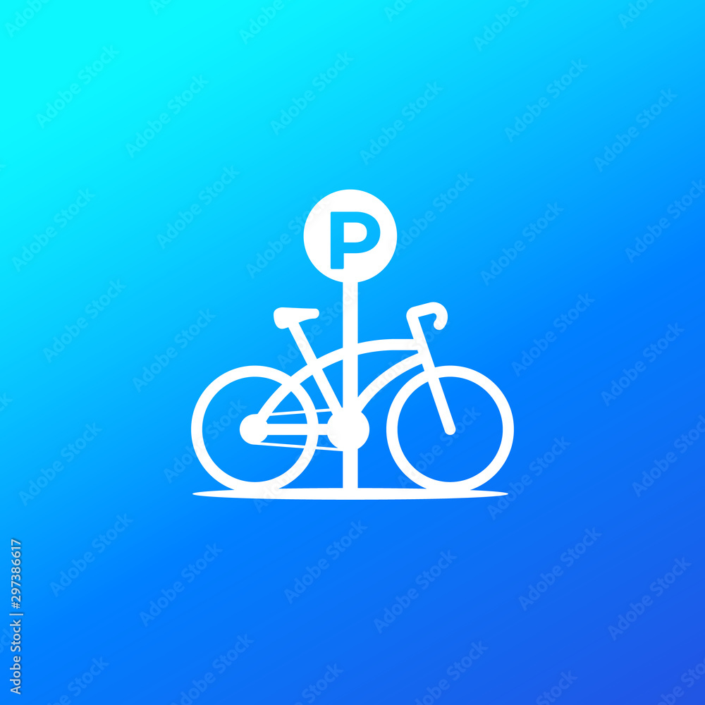 bike parking spot icon, vector