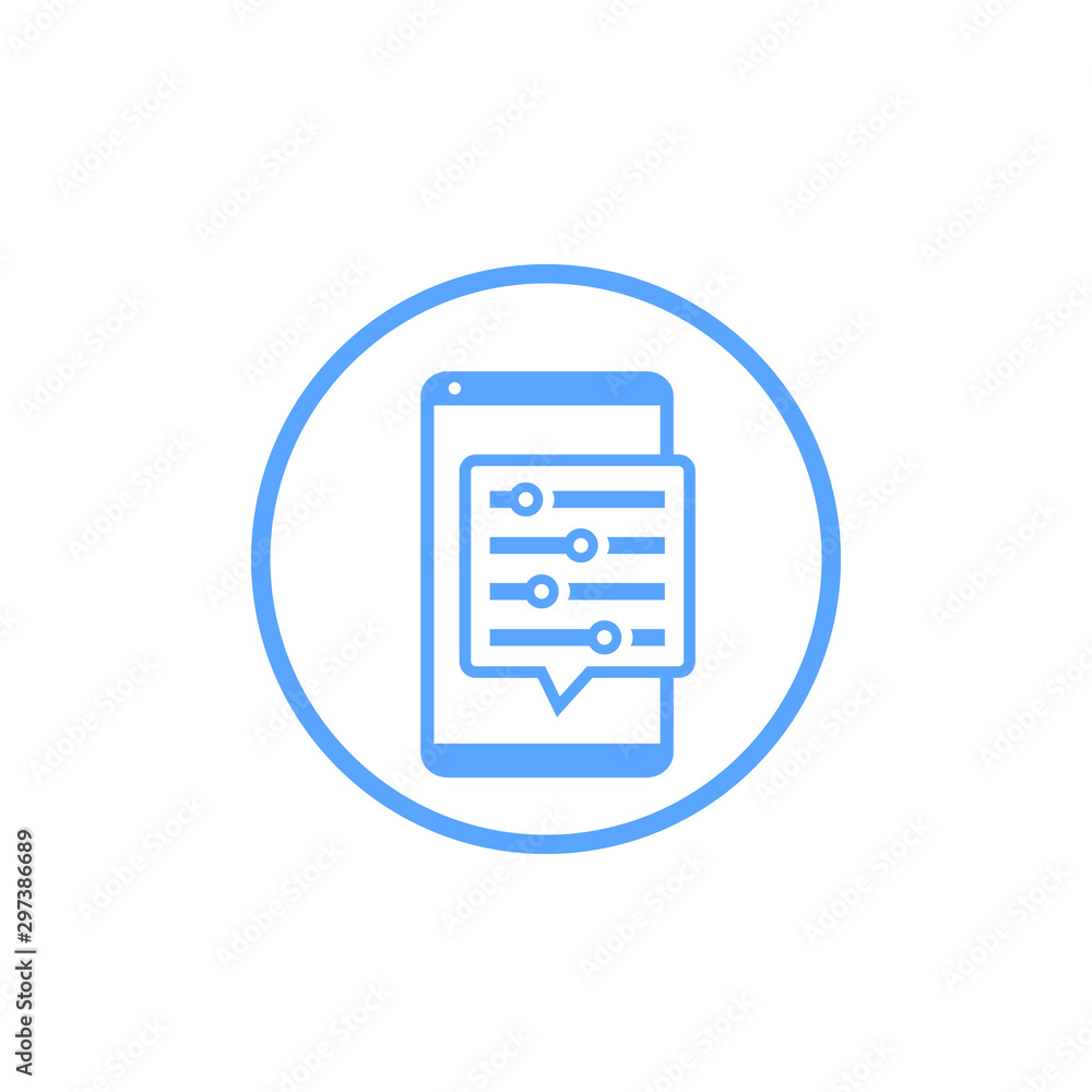 configuration icon with smart phone configuration icon with smart phone