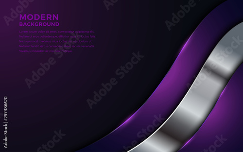 Luxurious purple and silver overlap layer background