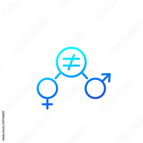 gender equity icon, outline vector
