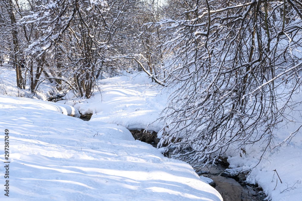 Beautiful winter landscape with snow covered trees Beautiful winter landscape with snow covered trees