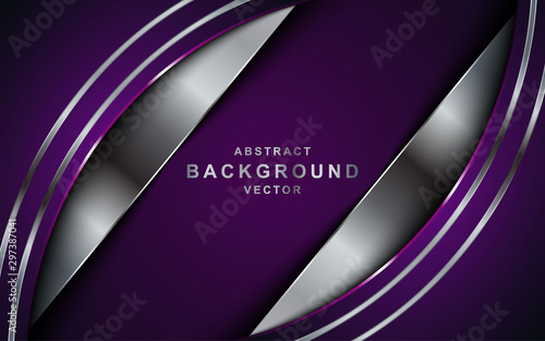 Luxurious purple and silver overlap layer background