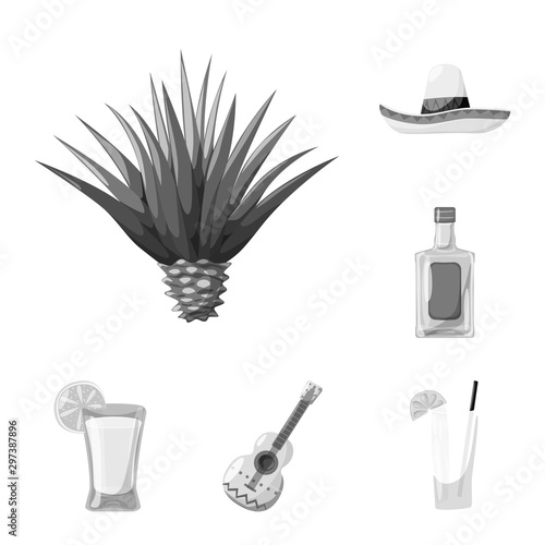 Vector illustration of fajita and fiesta symbol. Collection of fajita and celebration stock vector illustration.
