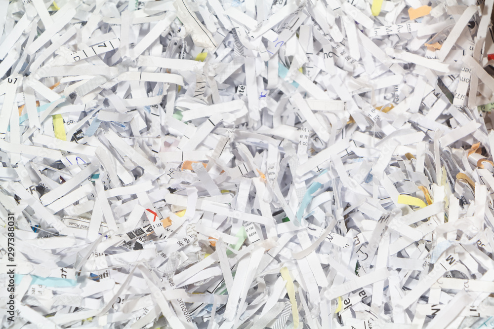 Shredded paper in a cardboard box Shredded paper in a cardboard box