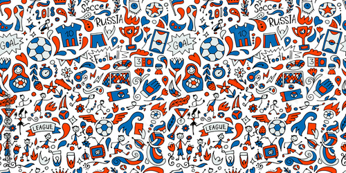 Soccer tournament, football league team international championship. Seamless pattern for your design