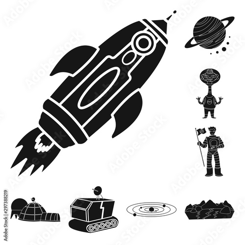 Isolated object of colonization and sky symbol. Set of colonization and galaxy vector icon for stock.