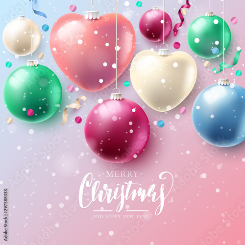 Modern Christmas headers with glass baubles