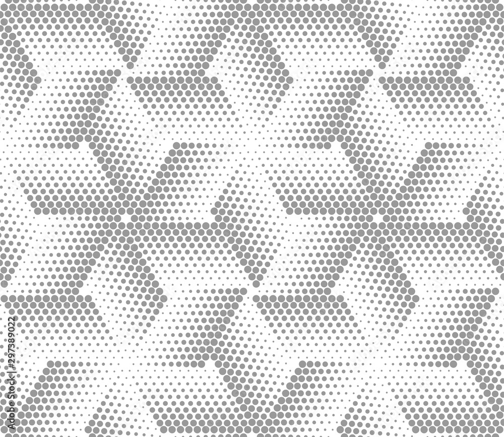 Vector geometric seamless pattern. Modern geometric background. Grid with rhombuses from dots.