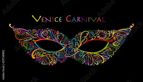 Carnival venetian mask ornamental for your design