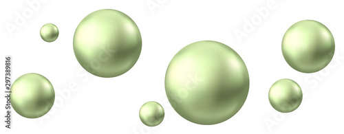 Green glossy sphere isolated on white background.