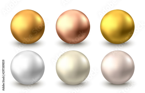 Gold sphere or oil bubble isolated on white background.