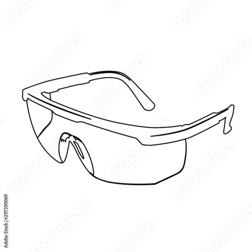 protection working glasses contour vector illustration