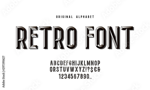 Chisel Alphabet Vector Font. Type letters and numbers. Chiseled block typeface for your design.