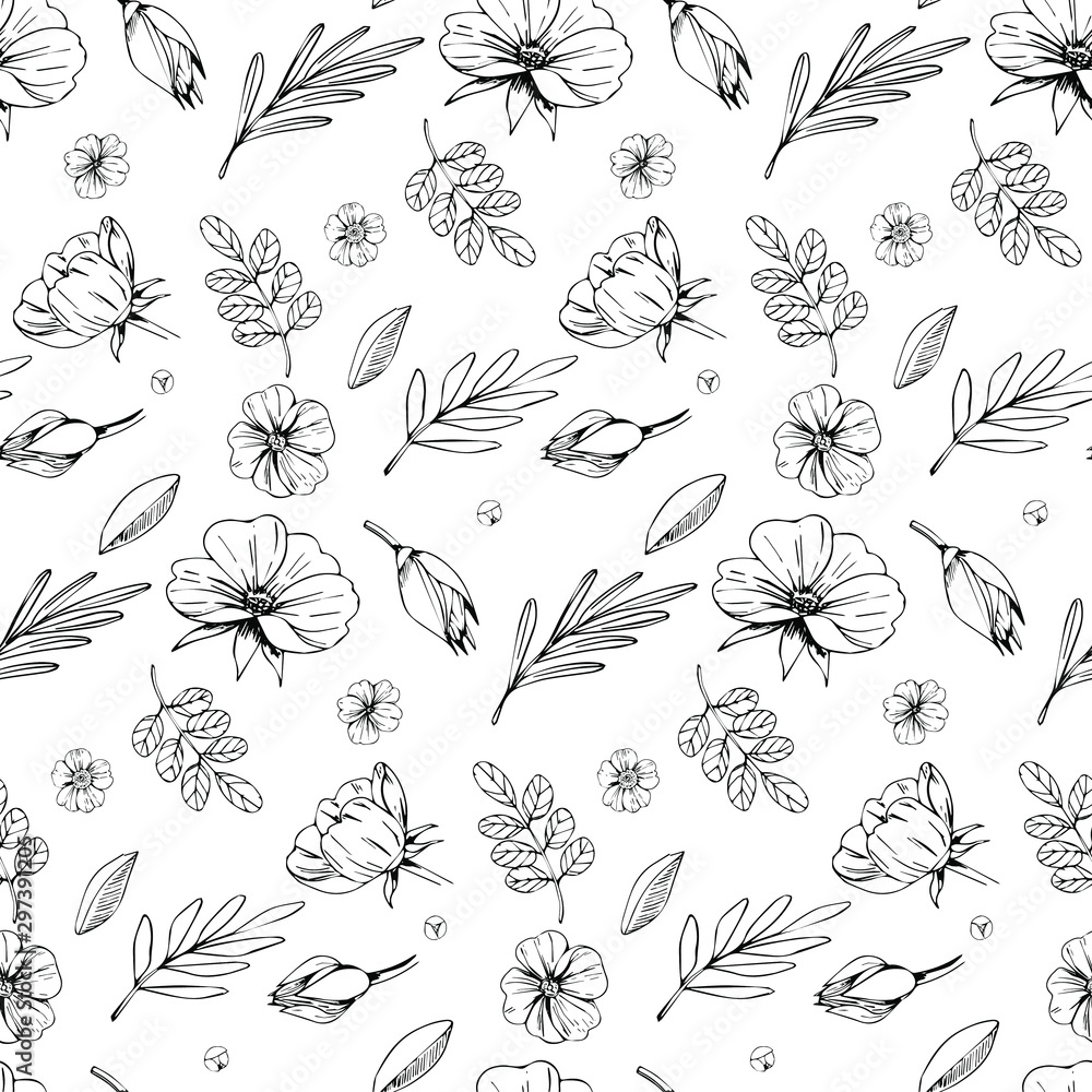 seamless floral pattern with flowers