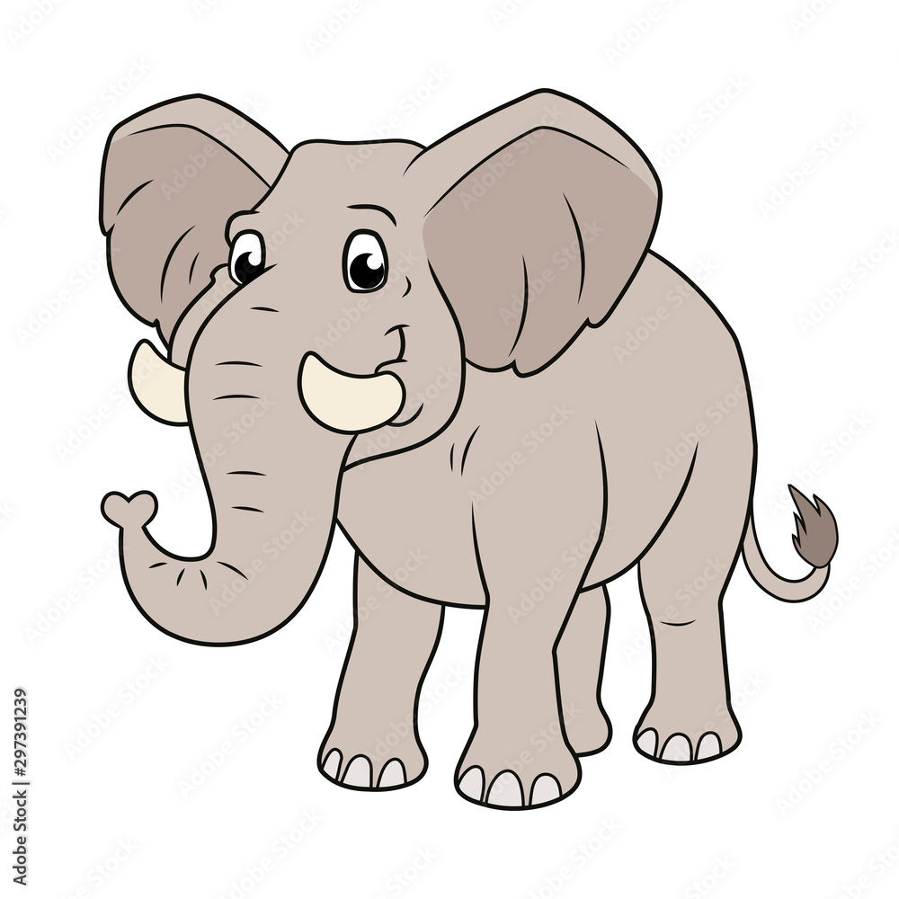 Illustration of a smiling elephant