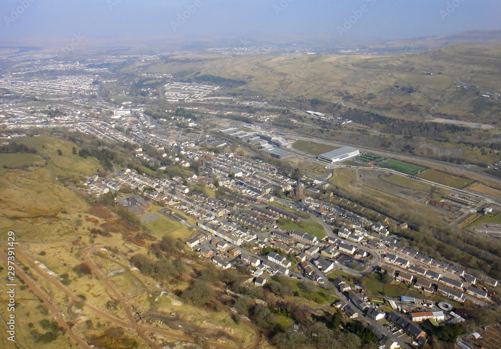 Ebbw Vale town in the Welsh Valleys