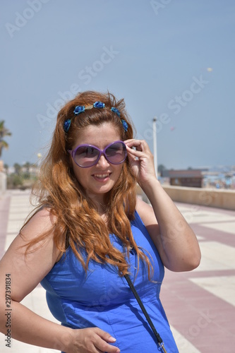 Wallpaper Mural portrait of young woman on the beach Torontodigital.ca