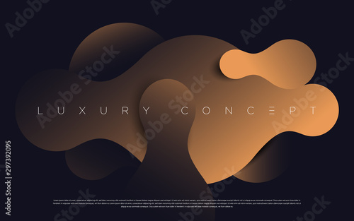 Black premium background with luxury dark golden geometric elements. Rich background for poster, banner, flyer, presentation, web design etc. Vector EPS