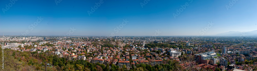 A panoramic view of the city of Plovdiv, Bulgaria