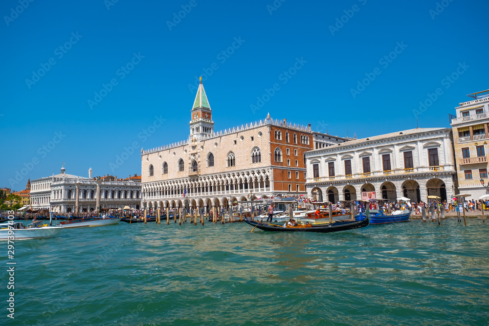 Tourists sightseeing in Venice's most famous square San Marco