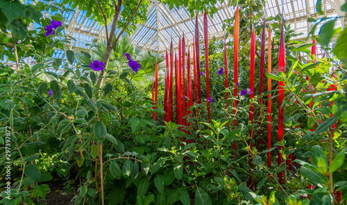 Greenhouse botanical gardens in spring. © Blackbookphoto