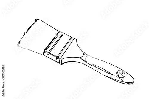 painting brush contour vector illustration