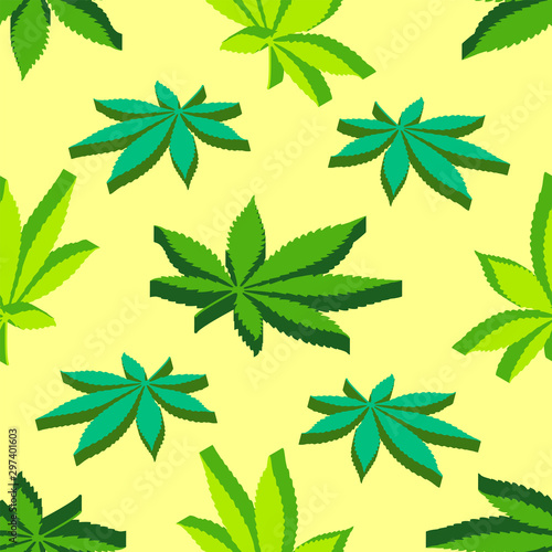 isometrcic marijuana leafs seamless pattern.