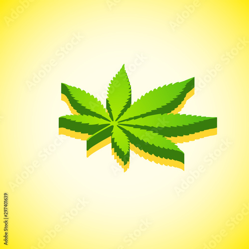 cannabis marijuana isometric design illustration.