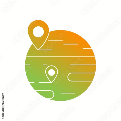 Beautiful Mark places Vector Glyph icon