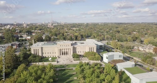 Drone Orbiting Large Museum