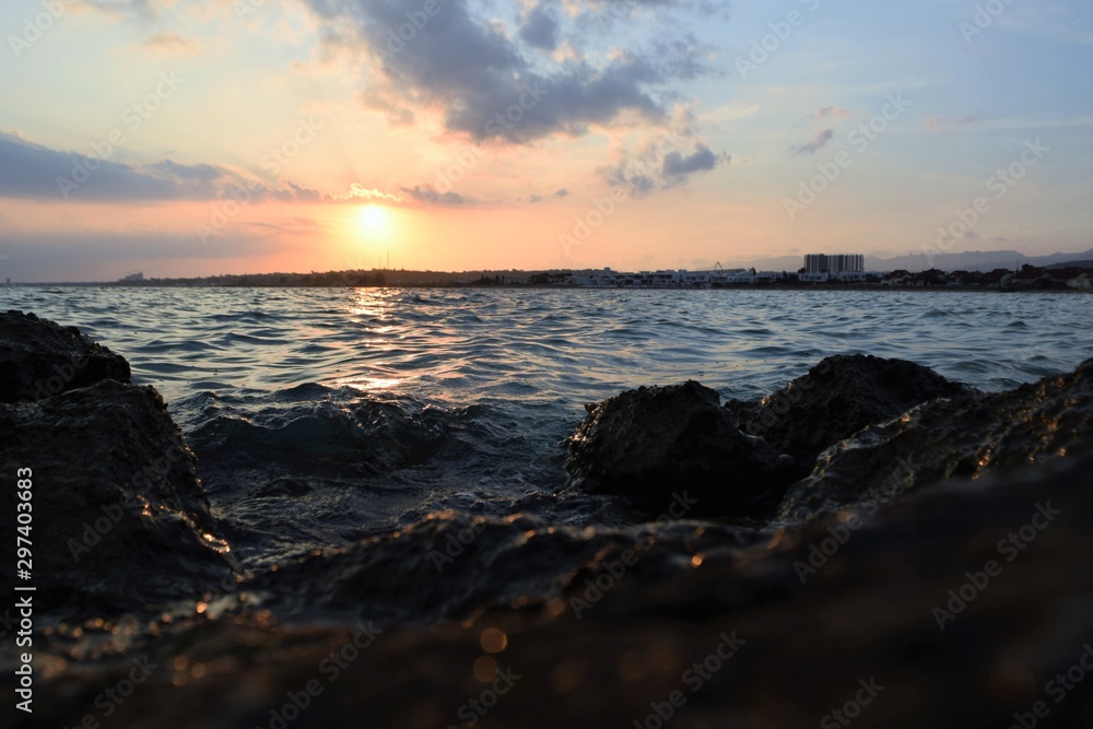 Beautiful sunset, sea, nature background 