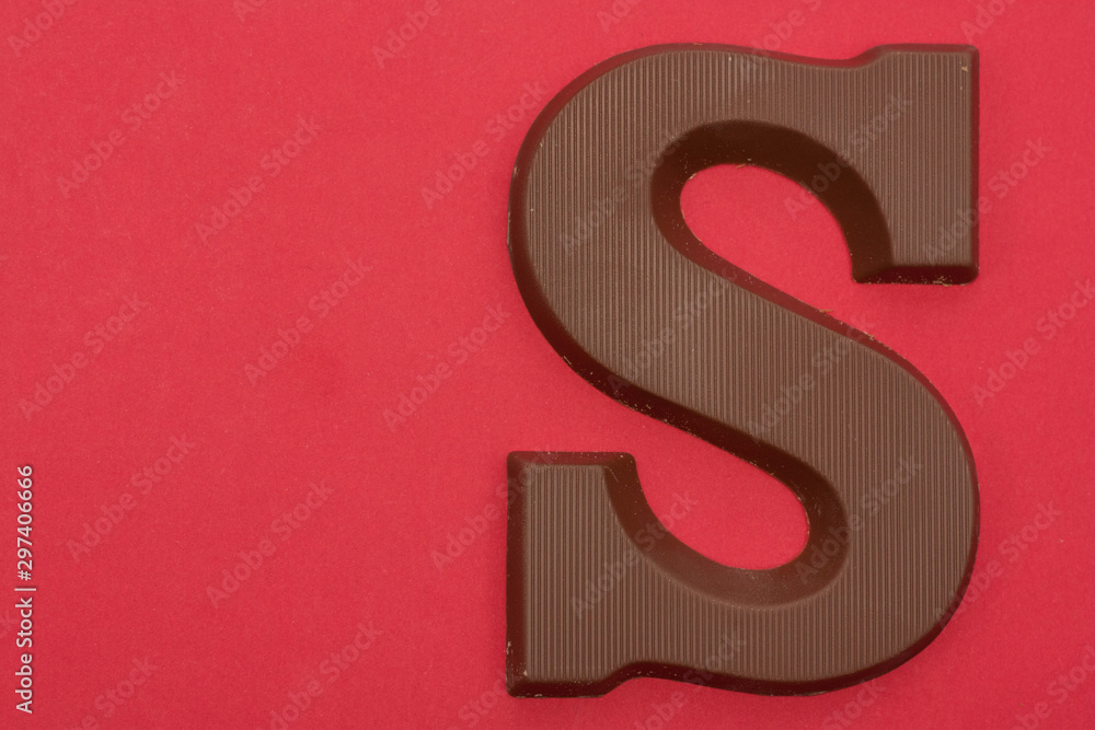 Chocolate letter S. Symbol of Dutch feast called Sinterklaas. Chocolate letter S. Symbol of Dutch feast called Sinterklaas.